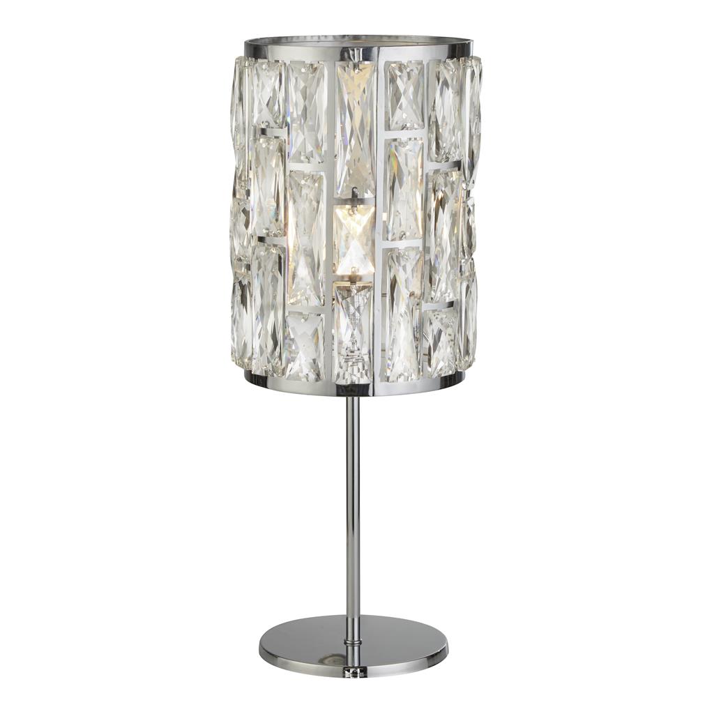 Bijou Floor Lamp - Chrome  Metal & Crystal Glass