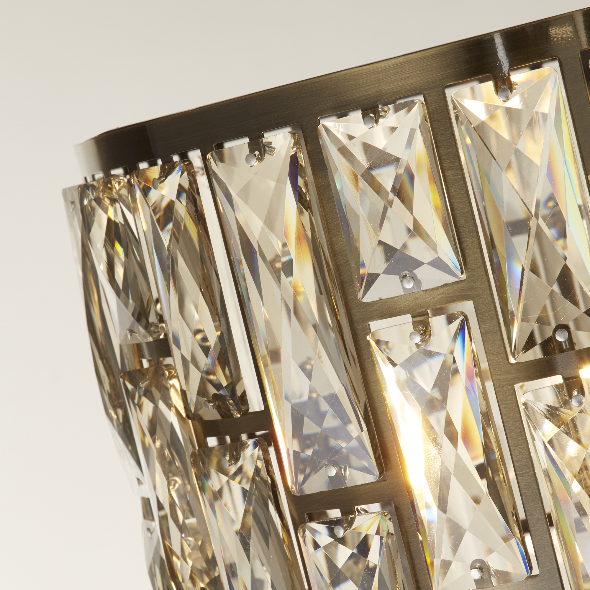 Bijou Floor Lamp - Antique Brass  Metal & Champagne Glass
