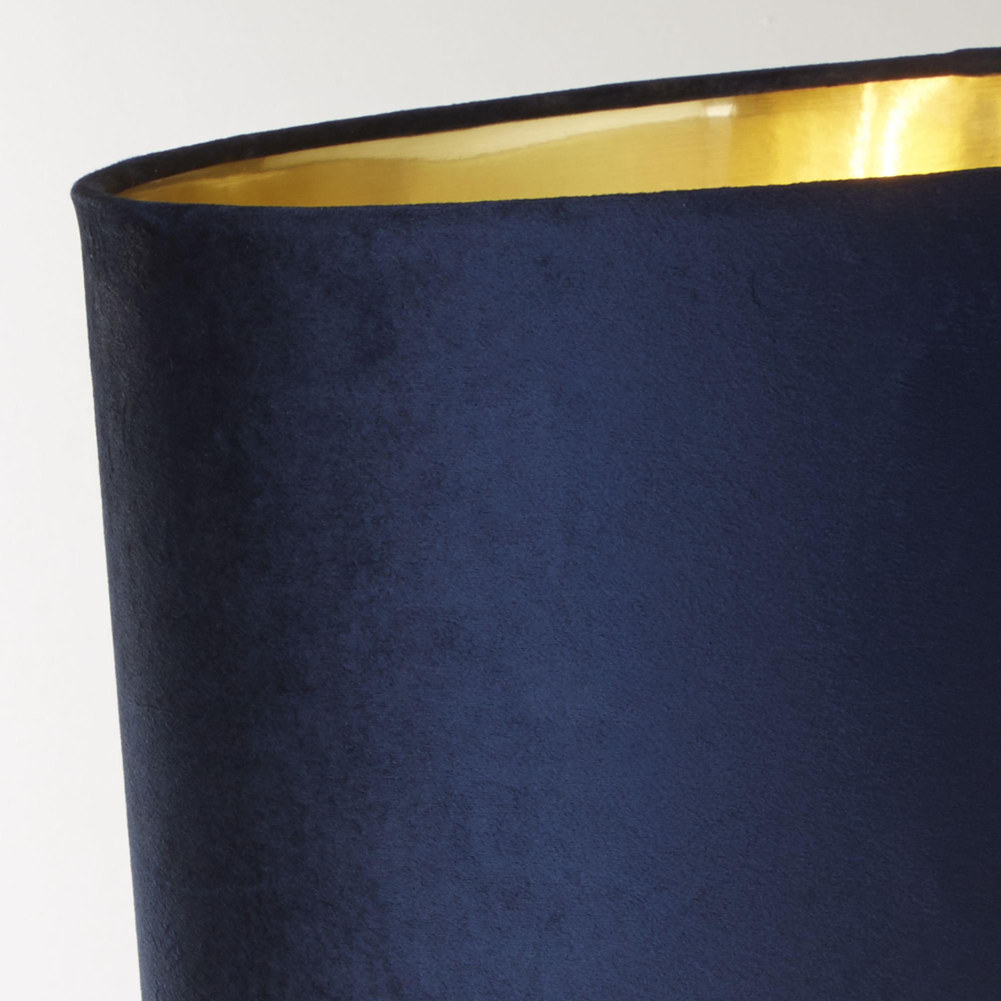 Whitby Table Lamp - Antique Brass & Navy Velvet Shade