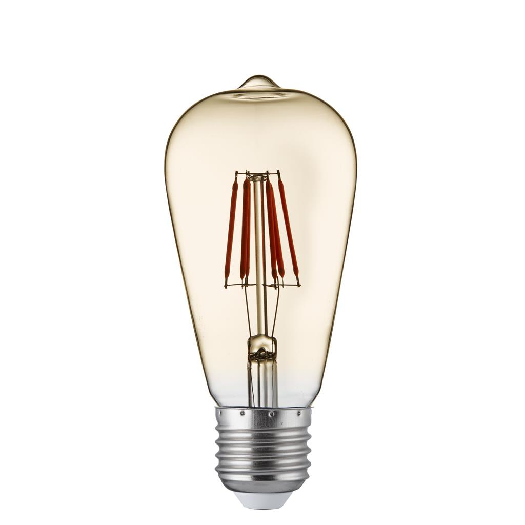 Dimmable LED Filament Squirrel Lamp, Amber Glass, E27 6W