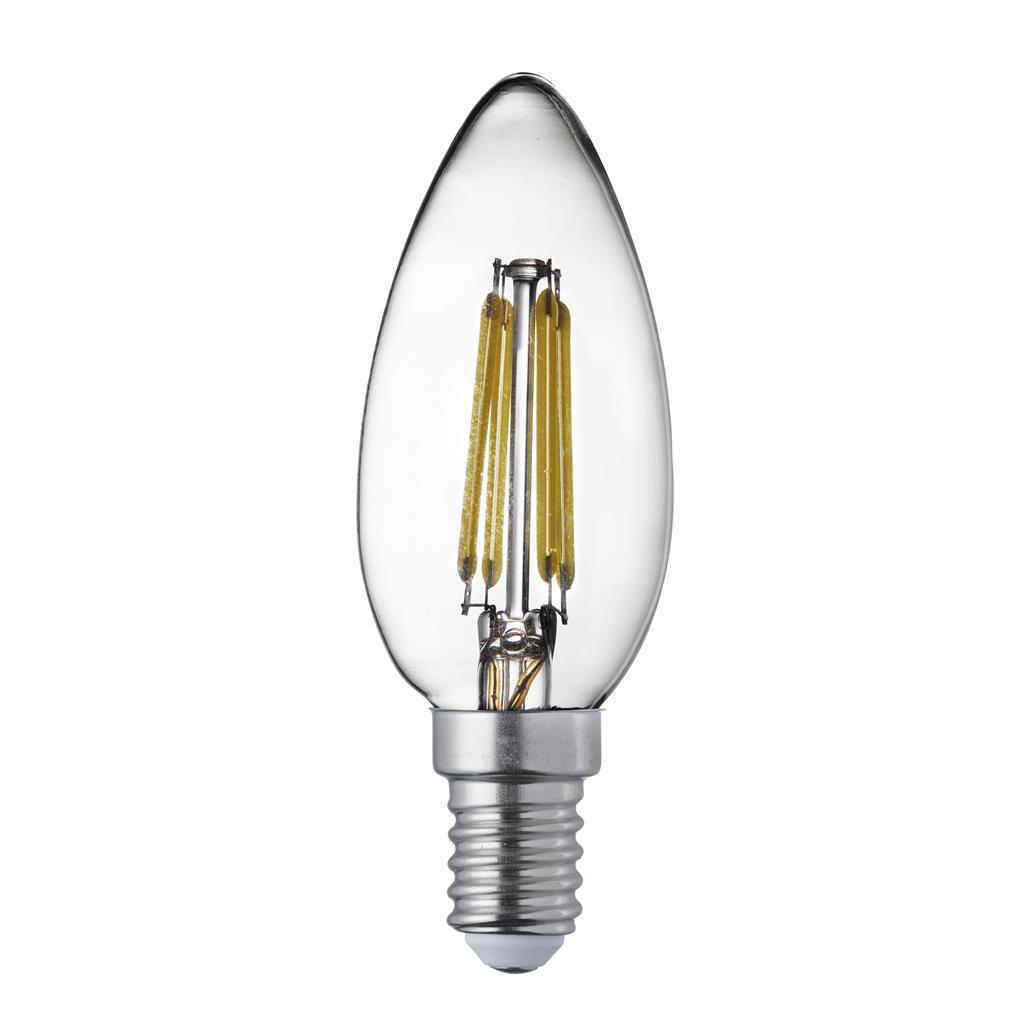 Pack 10 Dimmable E14 LED Filament Candle Lamp - Warm White