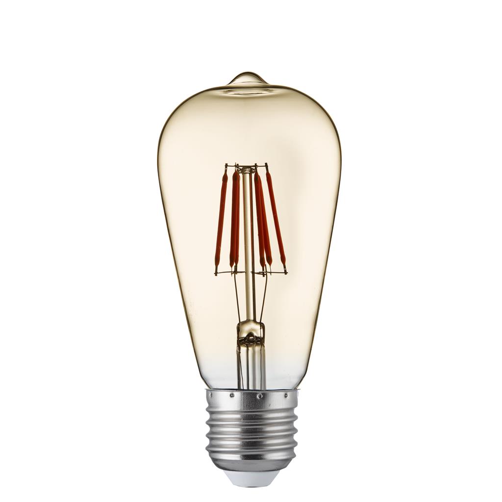Pack 5 Dimmable LED E27 Filament Squirrel Lamp - Amber Glass