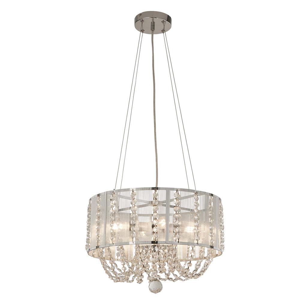 4Lt Ceiling Pendant Light with Fabric Wrap Shade
