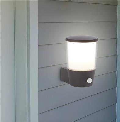 Tucson Wall Light - Grey Metal, White & Clear Polycarbonate