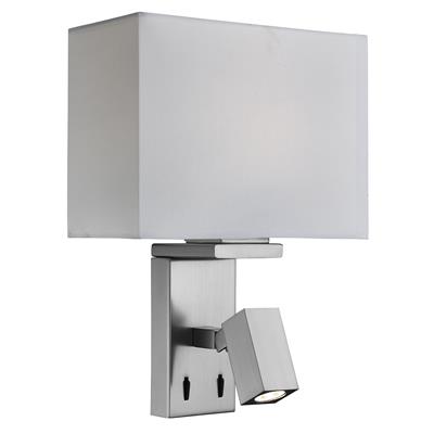Hotel LED 2LT Adjustable Wall Light - Satin Silver