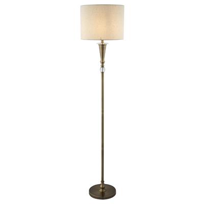 Oscar Floor Lamp - Antique Brass Metal & Linen