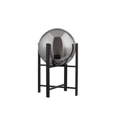Amsterdam Table Lamp - Black Metal & Smoked Glass