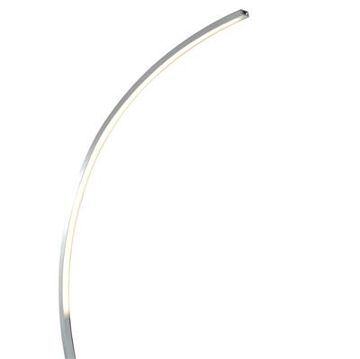 Colton LED Curved Floor Lamp - Satin Silver & Opal