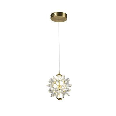 Lux & Belle LED Pendant-Satin Brass Metal & Clear Crystal