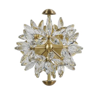 Lux & Belle LED Wall Light-Satin Brass Metal & Clear Crystal