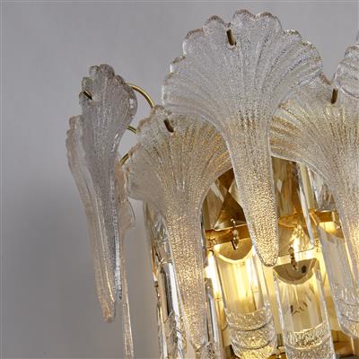 Lux & Belle 2LT Wall Light-Satin Brass Metal & Clear Glass