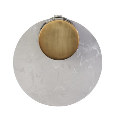 Lux & Belle LED WallLight-SatinBrass Metal&Cloudy Acrylic,IP