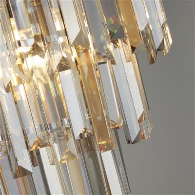 Clarissa 5Lt Flush Ceiling Light - Chrome & Glass Prisms