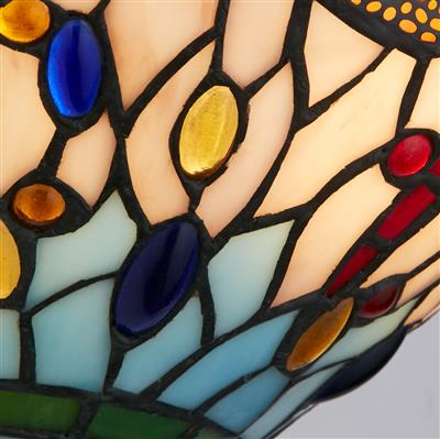 Dragonfly  Wall Light  - Antique Brass Metal & Stained Glass