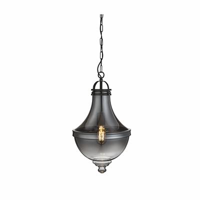 Cairo Ceiling Pendant - Pewter & Smoked Glass