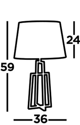 York Table Lamp - Chrome Base & Black Tapered Shade