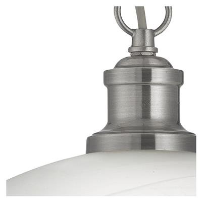 Bistro Ceiling Pendant - Satin Silver & Marble Glass