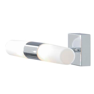 Lima 2Lt LED Bathroom Wall Light- Chrome & White Glass, IP44