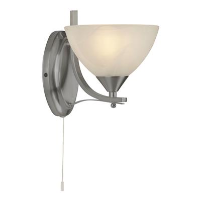 Lux & Belle Wall Light - Satin Silver & Alabaster Glass