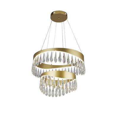 Jewel LED 2 Tier Pendant - Gold & Crystal