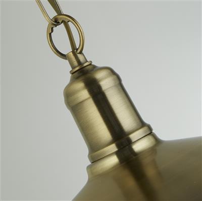 Fisherman 1t Pendant- Antique Brass & Seeded Glass