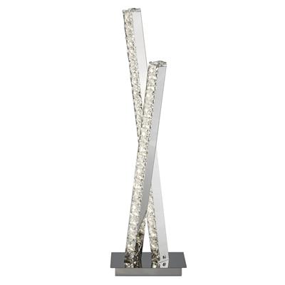 Clover 2Lt Table Lamp - Chrome Metal & Clear Crystal