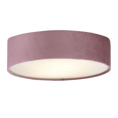 Drum 2 3Lt Flush Ceiling Light - Pink Velvet Shade