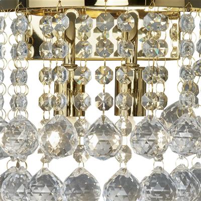 Hanna 2Lt Wall Light - Gold & Clear Crystal