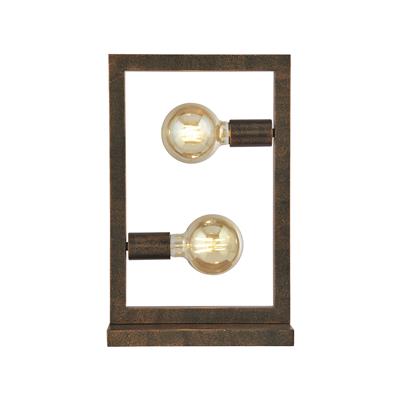 Oblong 2Lt Table Lamp - Rustic Brown