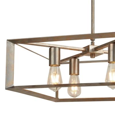 Heaton 4Lt Ceiling Pendant - Brushed Silver/Gold