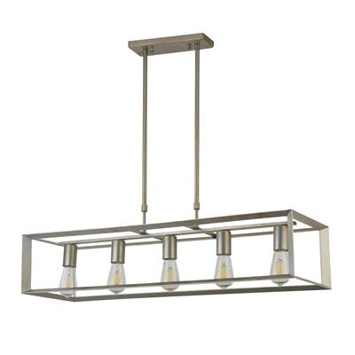 Heaton 5Lt Ceiling Pendant - Brushed Silver/Gold
