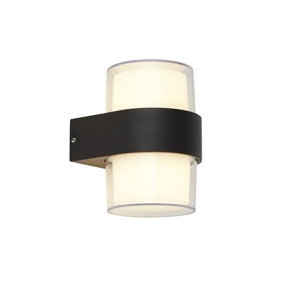 Pittsburgh 2Lt LED Outdoor Up/Down Wall Light - Black & Opal
