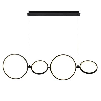 Cirque 4Lt LED Ring Ceiling Pendant - Black Metal