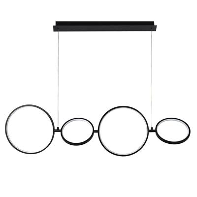 Cirque 4Lt LED Ring Pendant - Black Metal