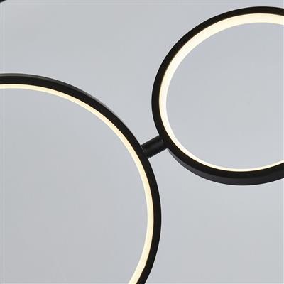 Cirque 4Lt LED Ring Pendant - Black Metal & Opal Silicon