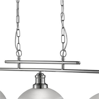 Bistro 3Lt Bar Ceiling Pendant - Satin Silver & Glass