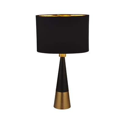 Chloe Table Lamp - Antique Copper & Oval Black Shade