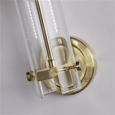 Scope Bathroom Wall Light - Satin Brass & Clear Etched Glass