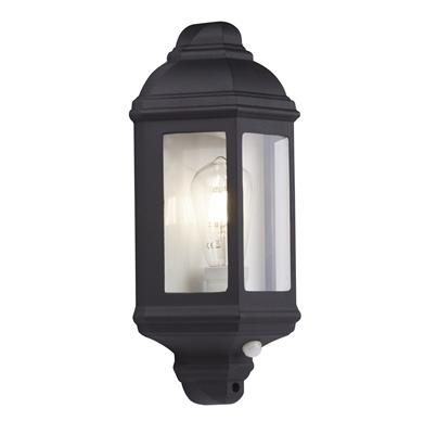 Maine  Outdoor Wall Light - Black Metal & Clear Glass