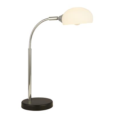 Astro Table Lamp - Chrome Metal & Opal Glass Shade