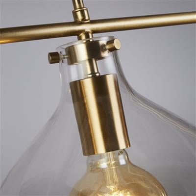 Margarita 3Lt Bar Pendant - Brass Metal & Clear Glass