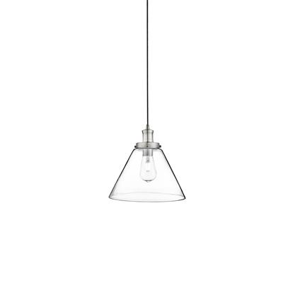 Pyramid Ceiling Pendant -
Satin Silver & Clear Glass Shade