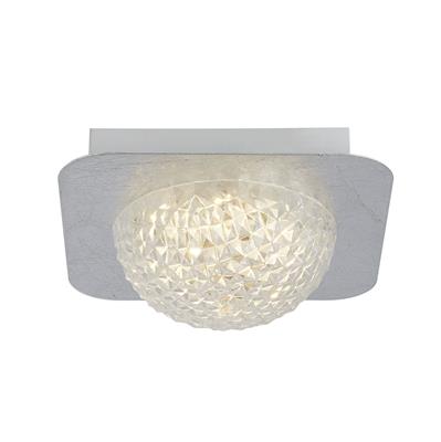 Celestia LED Flush Ceiling Light - Silver Leaf & Acrylic