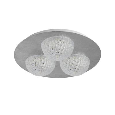 Celestia 3Lt LED Flush Ceiling Light - Silver Leaf & Acrylic