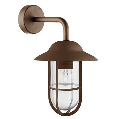 Toronto Outdoor Wall Light- Rustic Brown Metal & Clear Glass
