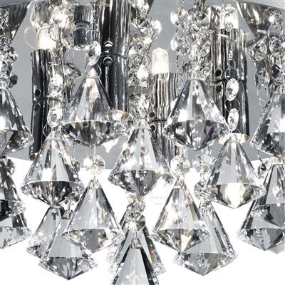 Hanna 4Lt Flush Ceiling Light - Chrome & Clear Crystal