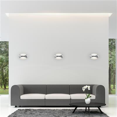 LED Wall Light Oval - Chrome/Sand White