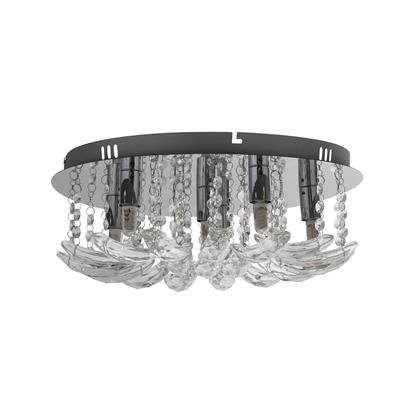 Lux & Belle 6Lt Ceiling Light - Clear Glass & Chrome Metal