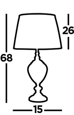 Greyson Table Lamp - Chrome, Amber Glass & Brown Shade