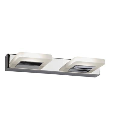 2Lt LED Wall Light - Chrome & Frosted Glass